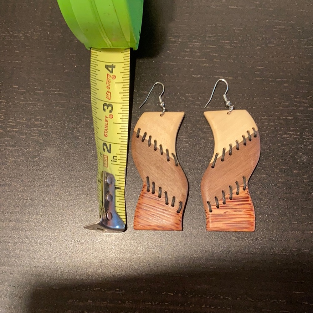 Tri-colored wooden Earrings